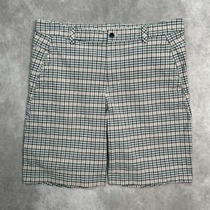 Lululemon Mens 36 The Works Shorts Chino Casual 10" Inseam Pink Grey Plaid Check